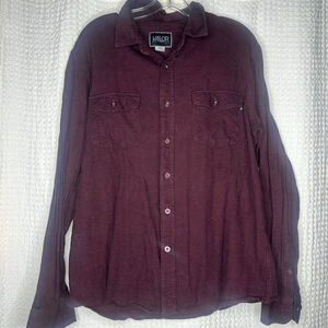Men's Large Valor Collective Burgundy Casual Button Down Shirt